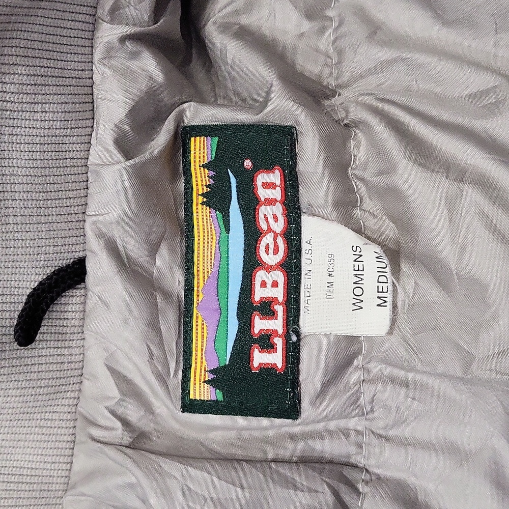 Vintage 80s L.L.Bean Purple Blue Winter Ski Puffer Jacket w/ Removable Hood M - Picture 6 of 12